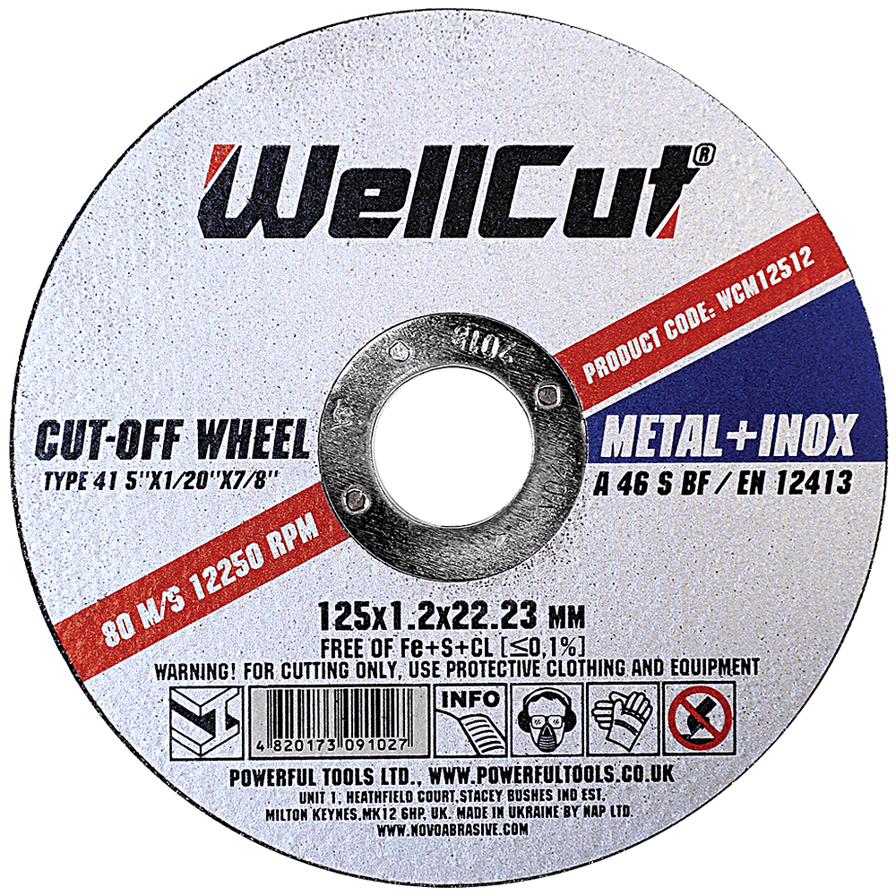 Круг відрізний WellCut 125x1.6x22.23 мм, по металу